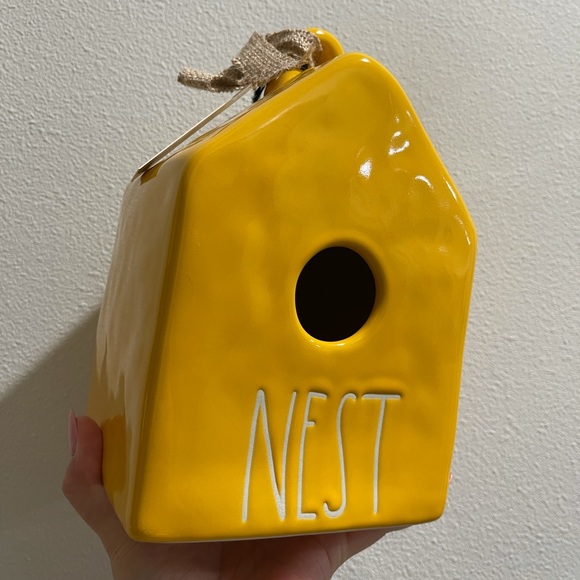 Rae Dunn NEST yellow birdhouse